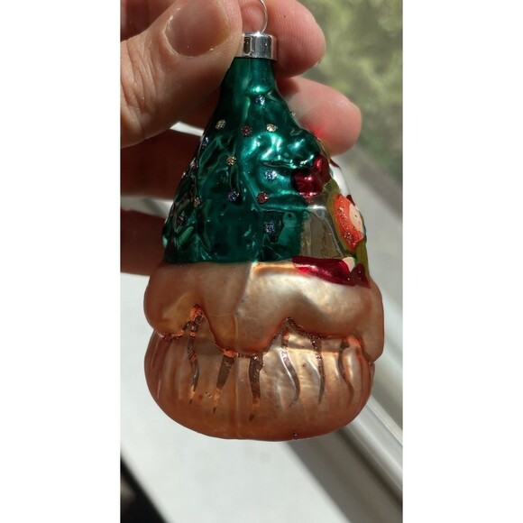 Vintage Christmas Trimmeries glass ornaments Handpainted Santa Toy Sack Present - Picture 6 of 11
